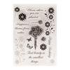 Greeting Word Pattern Silicone Stamp for Card Making, Flower Silicone Stamp for Scrapbooking Journal Planner Album