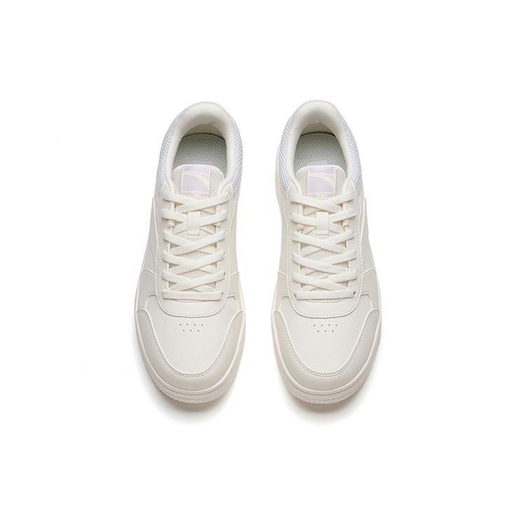 New Anta Abrasion Resistant Slip Resistant Low Top Skateboard Shoes Women's White Purple 922128068-4