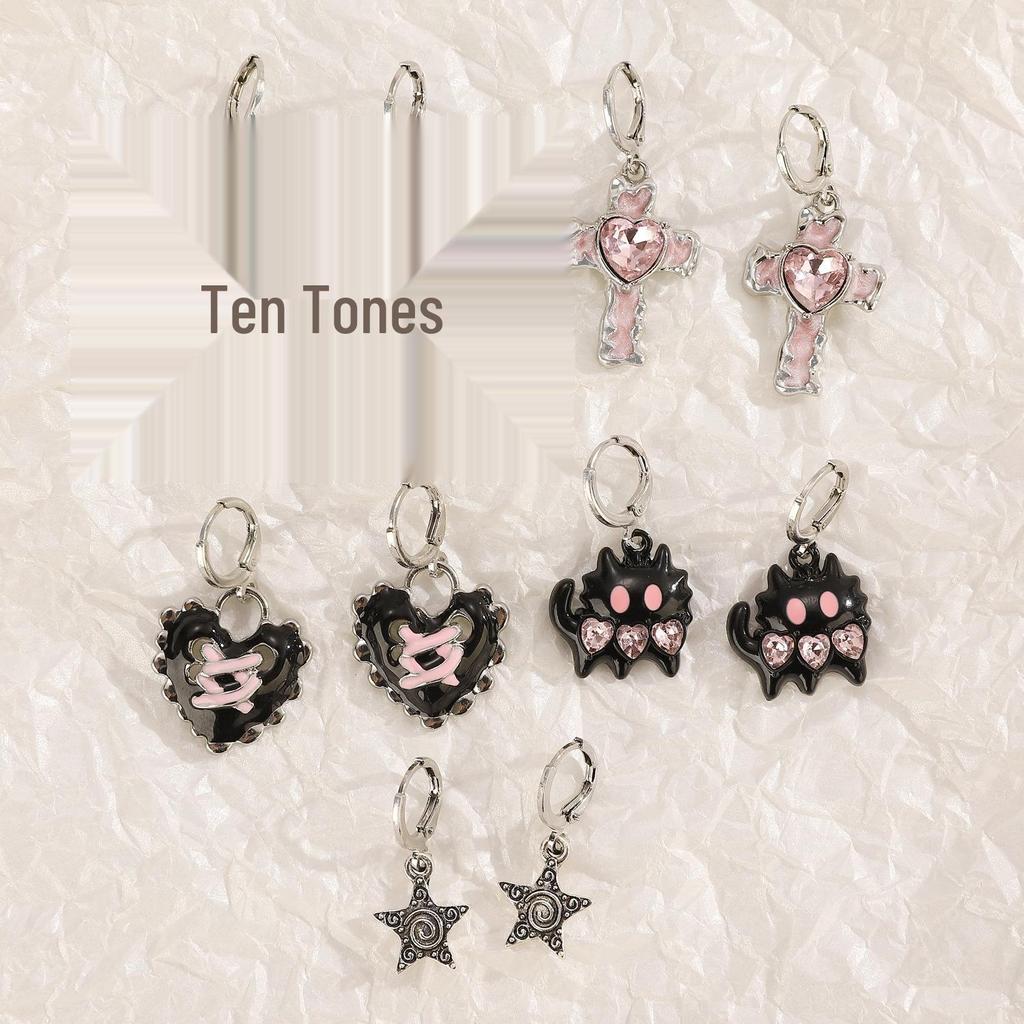 Unisex Silver Crystal Earrings: Classic Hip Hop Party Jewelry Gift