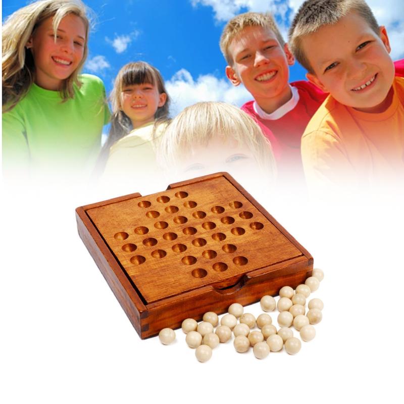 Board Wooden Solitaire Cognitive Chess Educational Intellectual Strategy Games