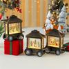 Lighted LED Musical Christmas Music Box Christmas Toy Music Box Snow Globe Cart Table Ornament for Home Decoration