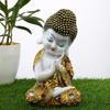 Polyresin Buddha Idol Decorative Showpiece Little Baby Monk Buddha, (Marble Golden)