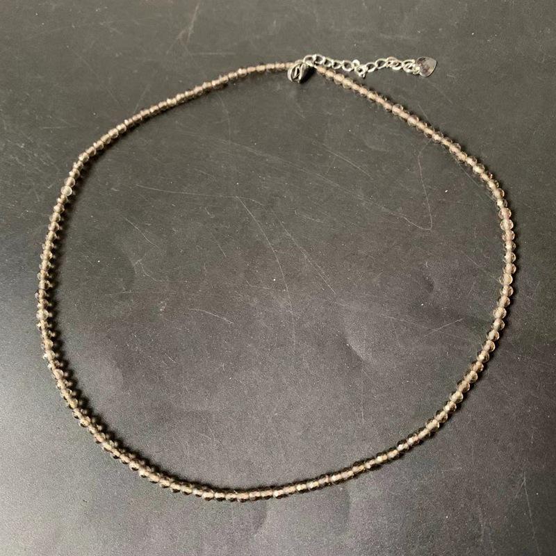 3mm Faceted Natural Stone Necklace with Citrine, Agate, Tourmaline, and Moonstone Beads