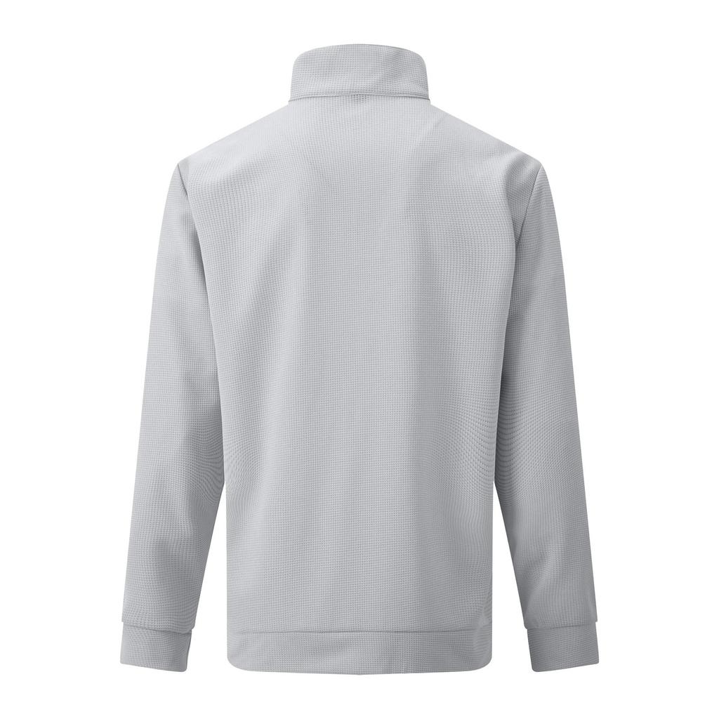 Men's Casual Outdoor High Neck Half Zip Pocket Pullover Long Sleeved Top