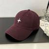 Simple pattern embroidery versatile soft top baseball cap Japanese and Korean style fashion embroidery cap men and women