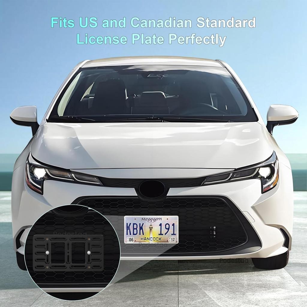 Front Bumper License Plate Bracket Holder for Toyota 2000-2025 RAV4 Corolla Camry Hybrid 4Runner Tundra Tacoma Car Plate Frame Mounting Kit