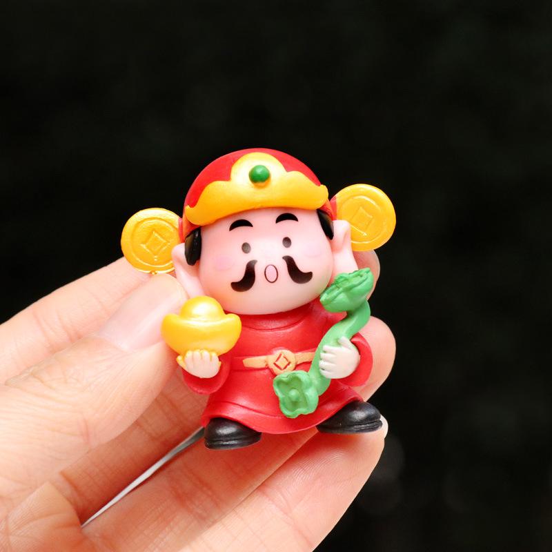 2025 God of Wealth Ornament for Desktop or Car - New Year Gift for Attracting Prosperity