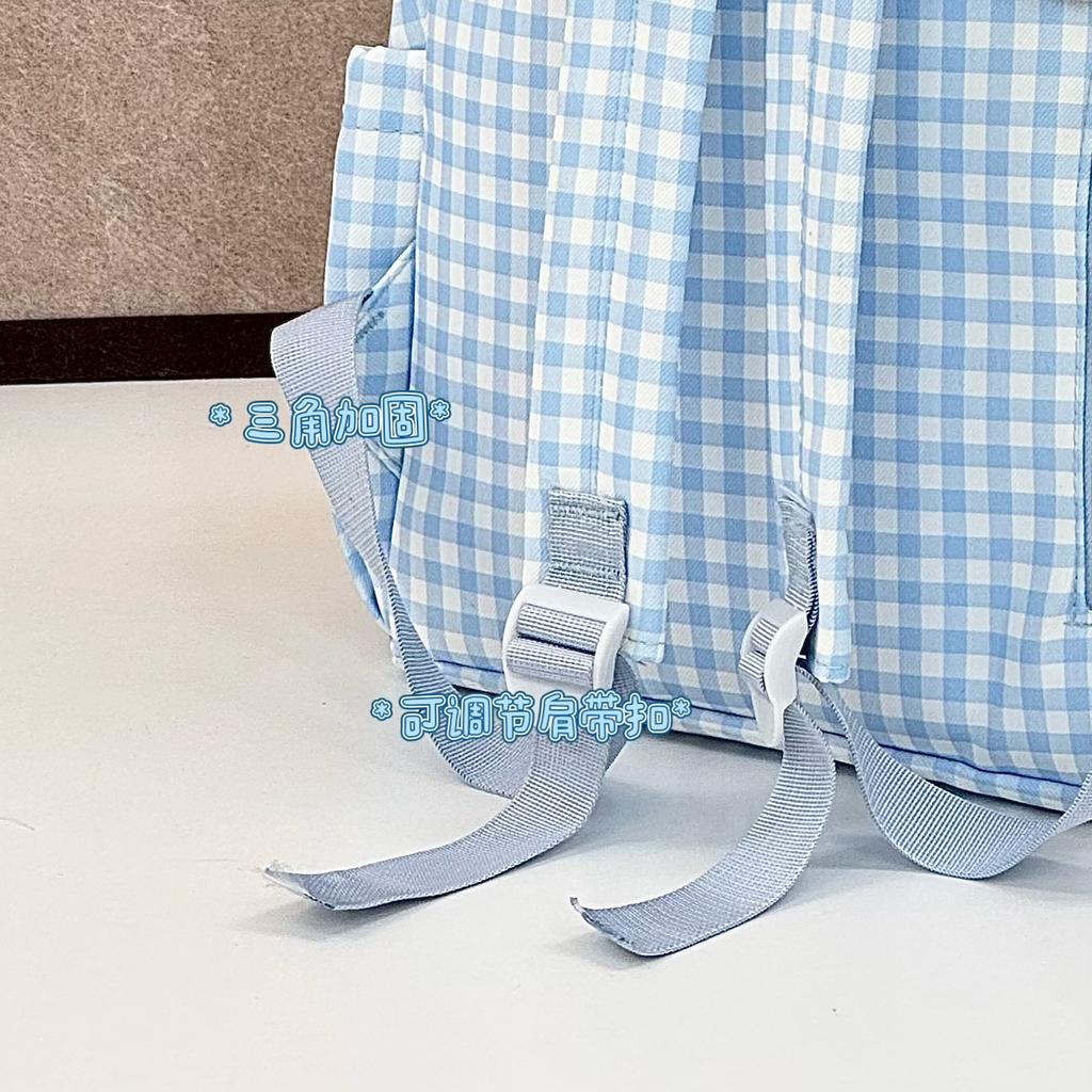 Schoolbag Korean version cartoon cute dachshund dog backpack female large capacity college style student schoolbag versatile plaid backpack