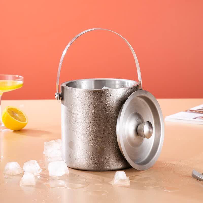 Qīwēi 304 Stainless Steel Double-Layer Ice Bucket