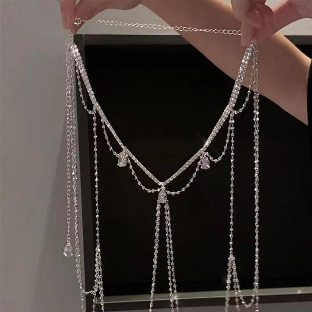 Clavicle Chain Multi-layer Tassel Chain Crystal Jewelry Ornament Women Jewelry