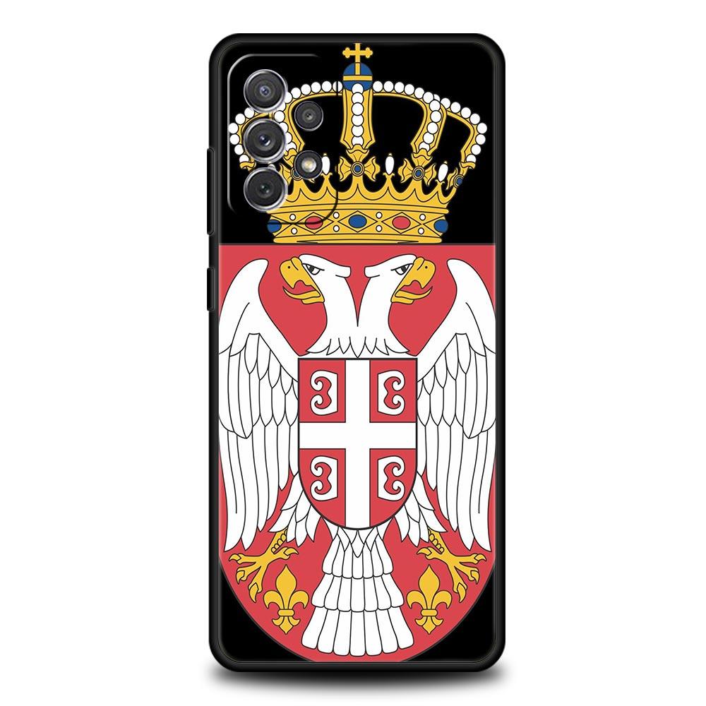 Phone Case For Samsung Galaxy A15 A13 A51 A71 A41 A31 A21S A03S A05 A35 A32 A55 A23 A25 A33 A53 A73 5G Serbia Flag TPU Cover