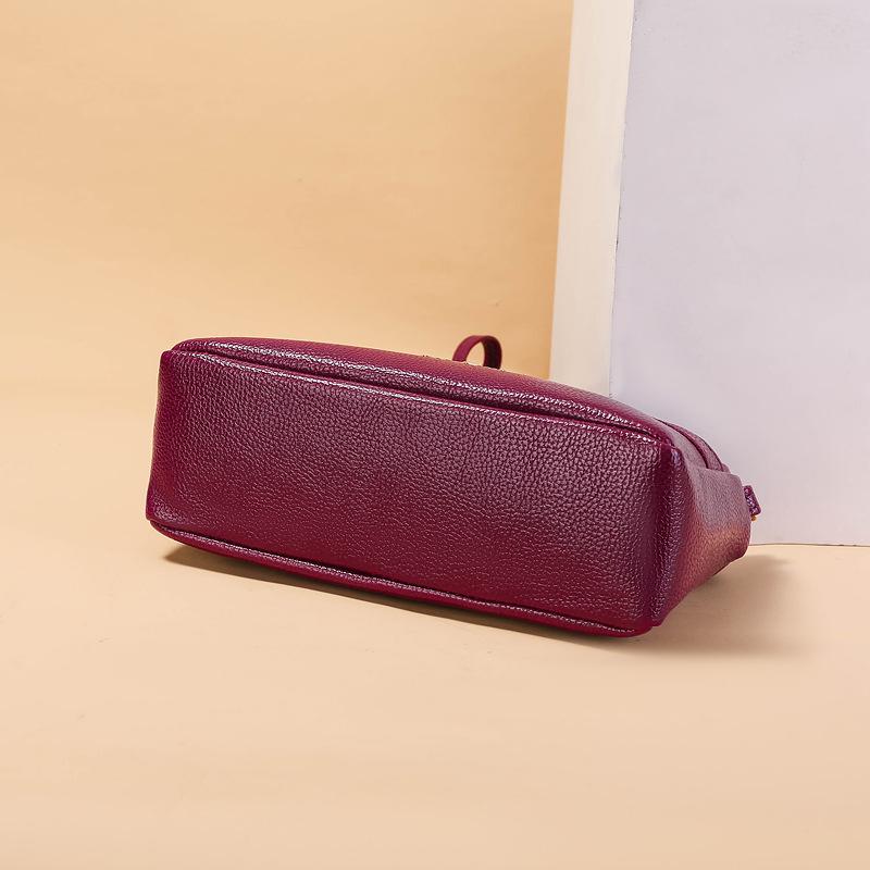 Popular Simple Female Daily Bag Daily Shopping Multi-Layer Money Purse Solid Color Pu Litchi Pattern Shoulder Crossbody Bags Quality