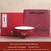 Underglaze Porcelain Longevity Bowl Set with Chopsticks & Spoon - Ideal Gift for Grandma's Birthday