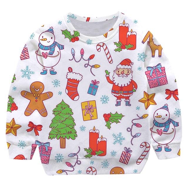 2025 Neues 4-14 Jahre Weihnachts-Hirsch-Sweatshirt für Mädchen und Jungen Große Größe Herbst Cartoon Schneemann Weihnachten Kinder Rundhals Weihnachts-Oberteile