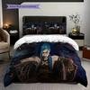 Fantasy Warriors Emblem Bedding (1 * duvet cover + 2 * pillowcase, without core) 2D Flat Duvet cover and pillowcase Soft and comfortable Bedding set