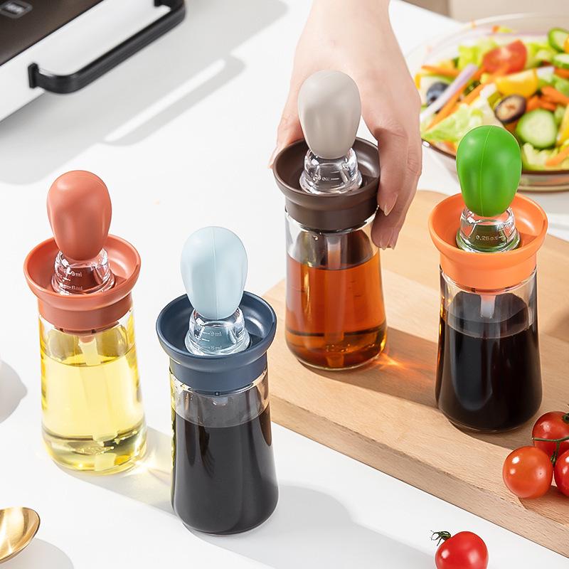 Silicone Oil Brush Bottle with Integrated Brush Head and Measurable Atomizing Sprayer