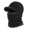 New Woolen Yarn Skullies Beanies Hats Windproof With Brim Winter Beanies Warm Ring Scarf Thickening Ski Mask Caps Outdoor
