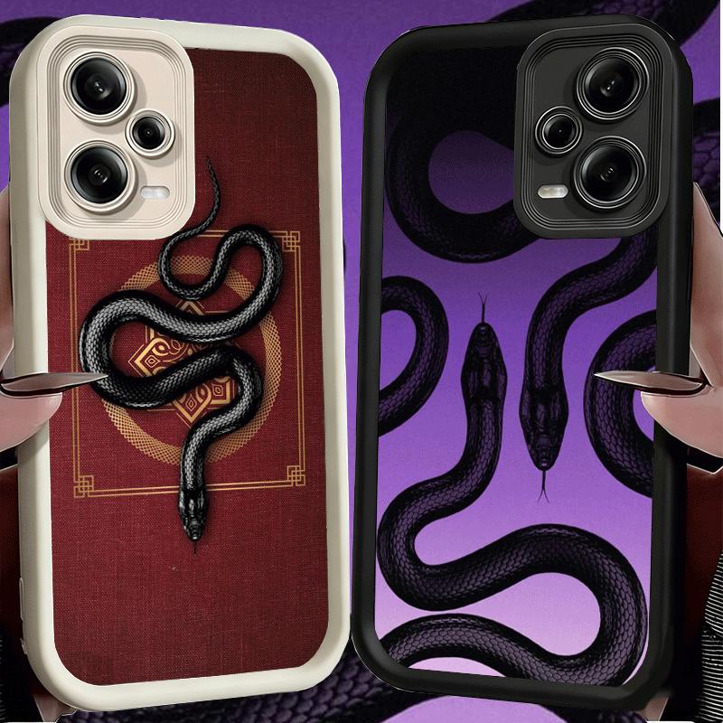 Phone Case for Xiaomi Redmi Note 15 14 13 Pro Plus Black Snake Doodle Shell 12S 11 11S 11T 5G 14S Soft Silicone Funda