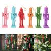 6 Pieces Nutcrackers Christmas Tree Decorations 12.5cm Holiday Wood Hanging Pendant Colorful Door Embellishments