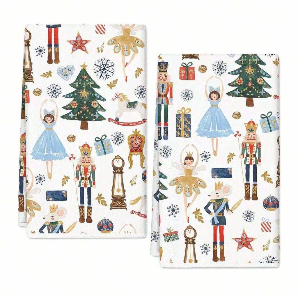 1pc/2pc/4pc/pack Christmas Scrub Sponge Creative Kitchen Dish Cloth Festive Cleaning Decor for Home & Table Kitchen Dish Towel Xmas Cleaning Supplies