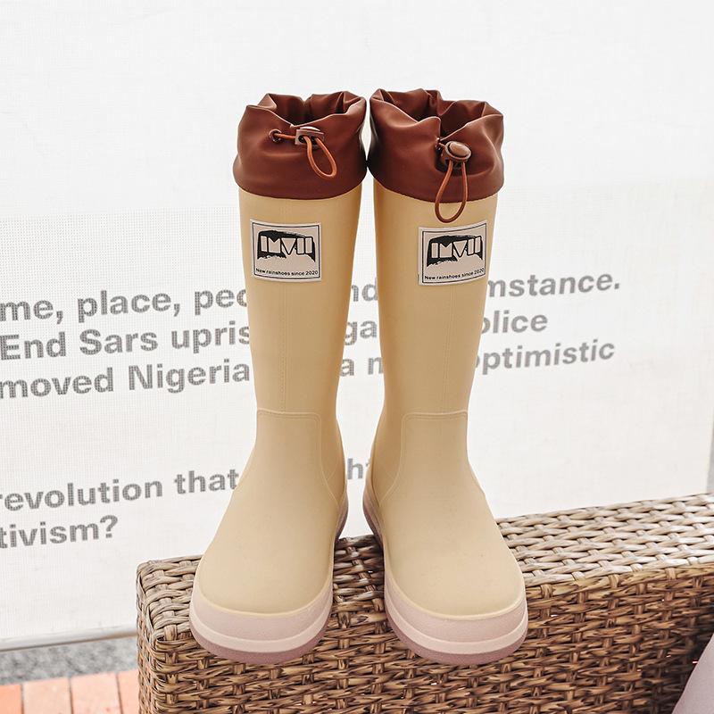 Fashion Couple Waterproof Rain Shoes Non-slip Outdoor Camping Rubber Shoes Versatile Cotton Warm Water Shoes
