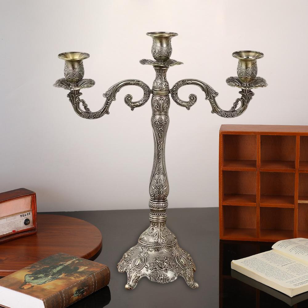 

3/5-head European Retro Candlestick Wedding Hotel Western Restaurant Candlelight Dinner Exquisite Decoration 1pc