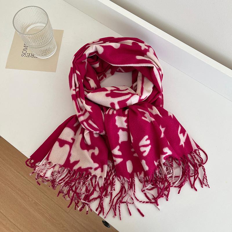 

2024 Новый мягкий уникальный индивидуальный имитирующий кашемировый шарф для женщин, зимний теплый, устойчивый к ветру 200x70cm