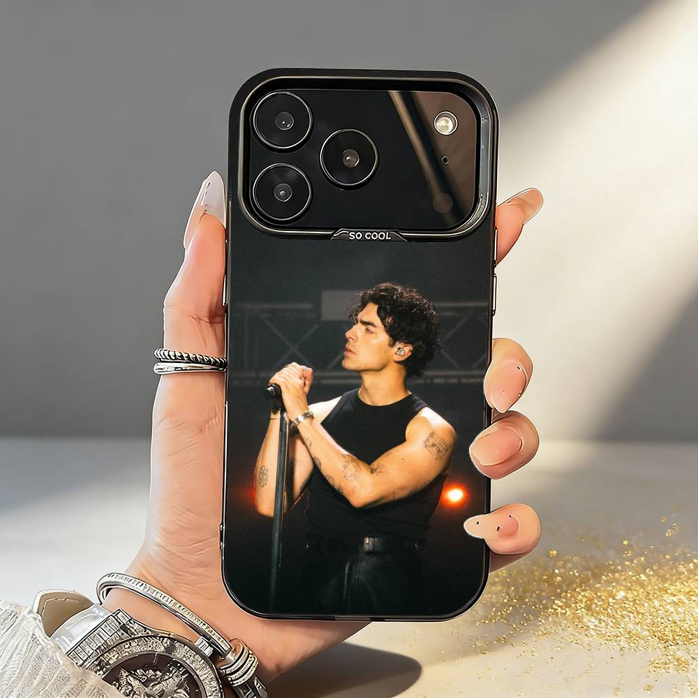 Joe J-Jonas Singer Phone Case For iPhone17,16,15,14,13,12,11,Pro,MAX Gray Matte Silicone Black Cover