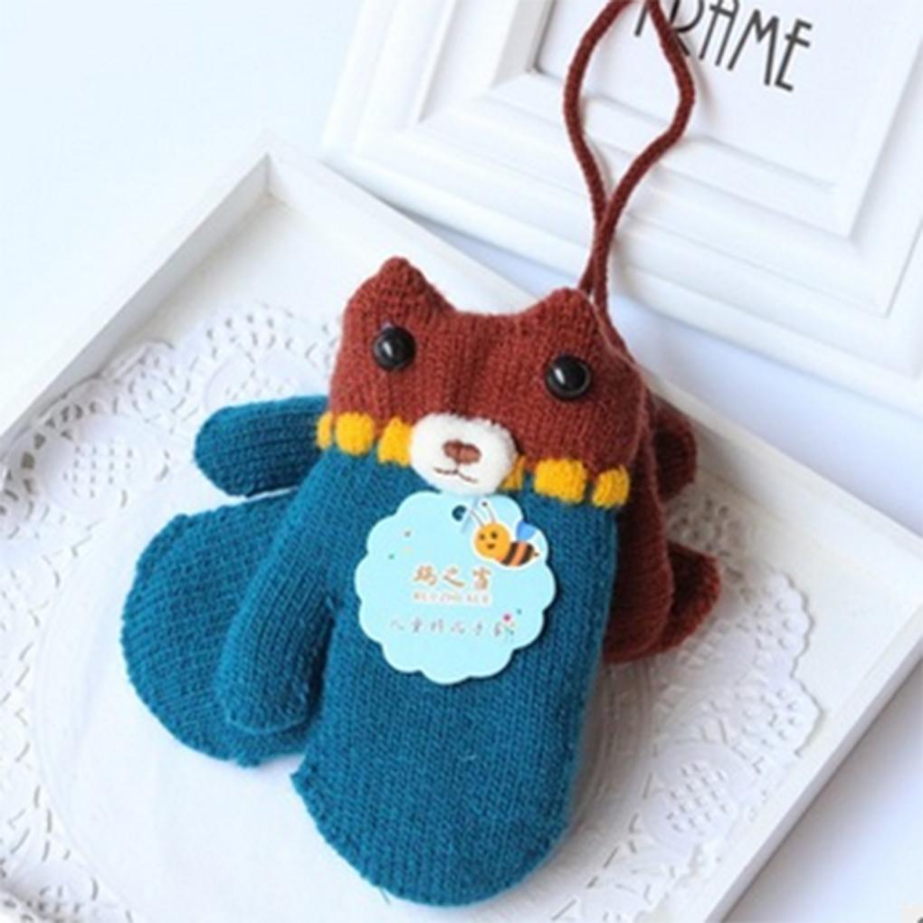 Fashion Toddler Baby Cute Thicken Cartoon Hot Girls Boys Of Winter Warm Gloves