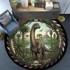 Prehistoric Dinosaur Landscape Round Area Rug Under Office Chairs Bedroom Living Room Home Decor