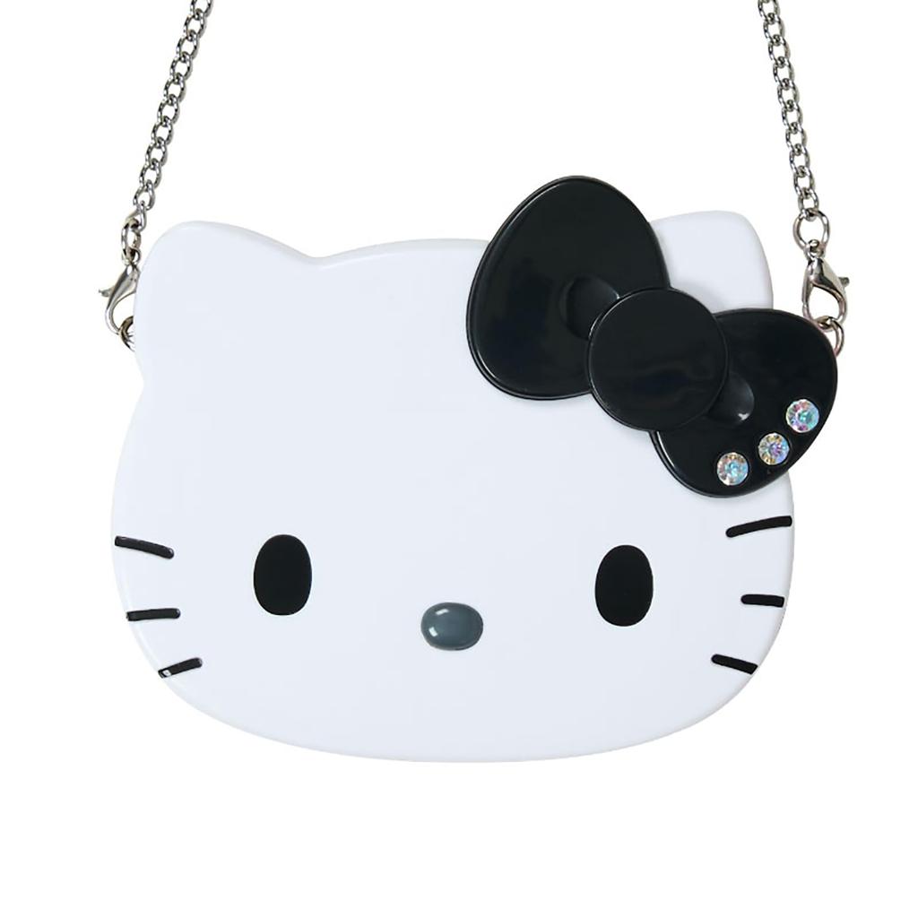 Sanrio Mirror with Chain Love Hello Hello Kitty Black Makeup Mirror Portable 338826 Double-Sided (I Kitty)