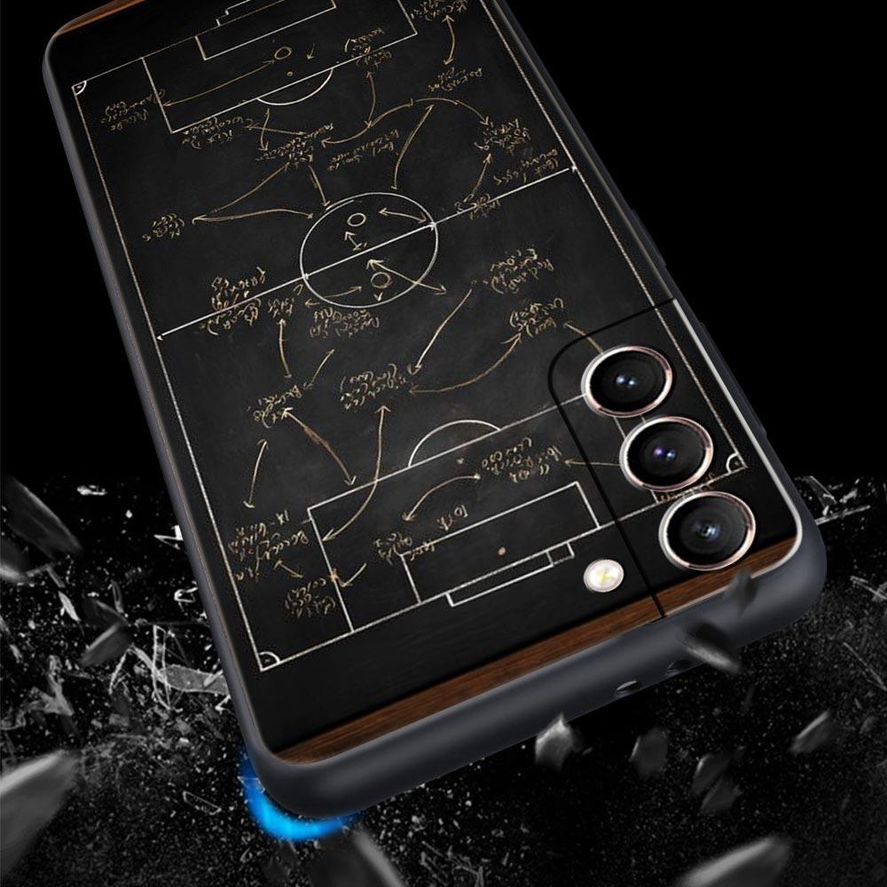 Football Basketball Tactical Board Phone Case For Samsung Galaxy S26 Ultra S25 Plus S24 FE S23 S22 5G S21 S20 Cover Black Soft