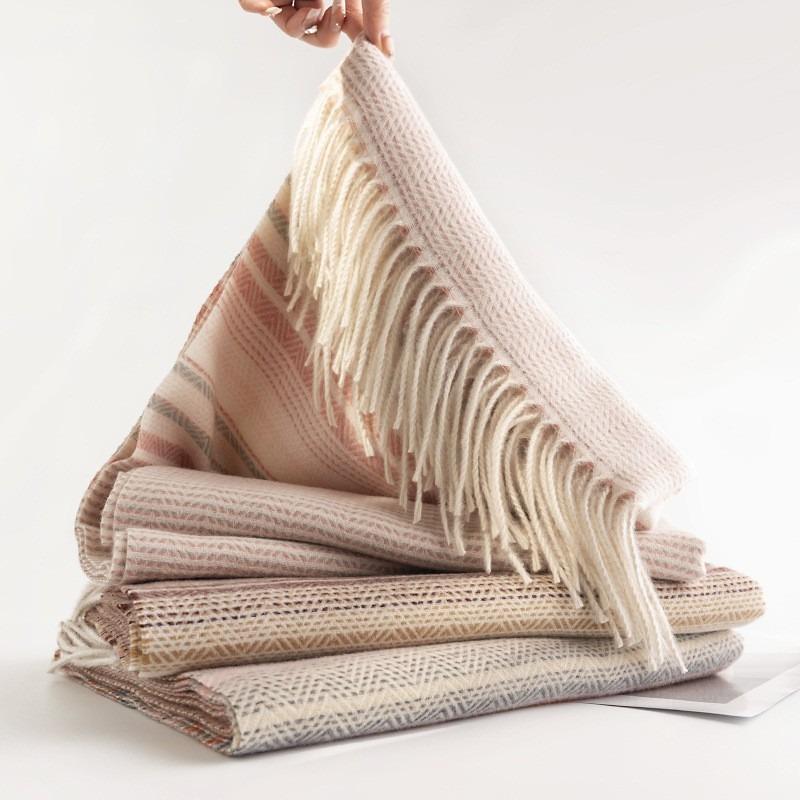 New sweet warm imitation cashmere scarf plaid student couple winter thickened warm scarf