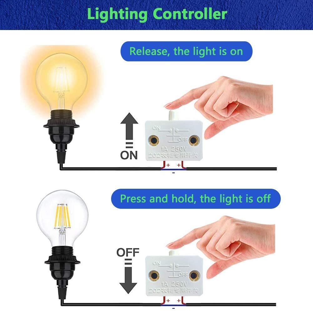 4pcs Silver Wardrobe Light Switc PA Press Switch Portable Cabinet Door Control Switch  Electrician