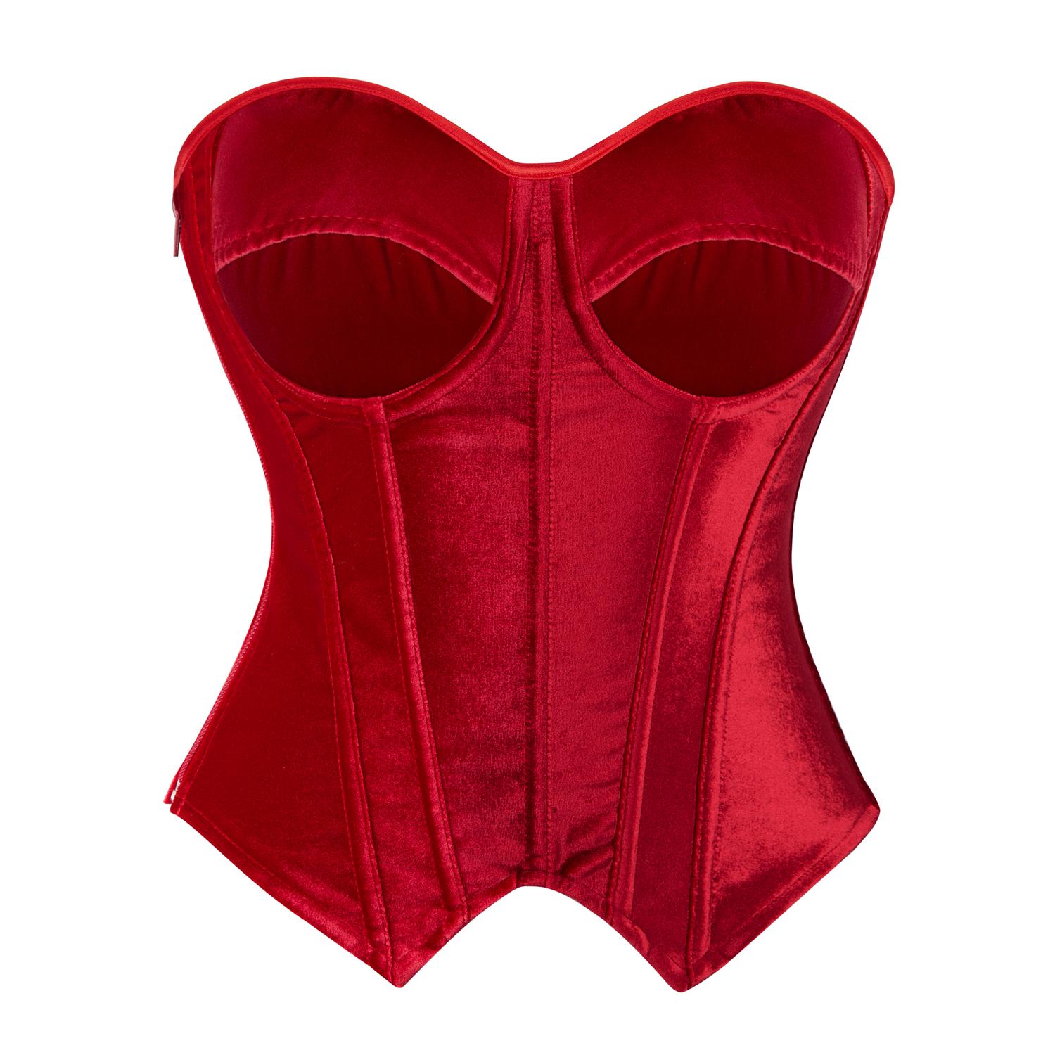 Sarkans bez lencēm Bustier Korsešu Top