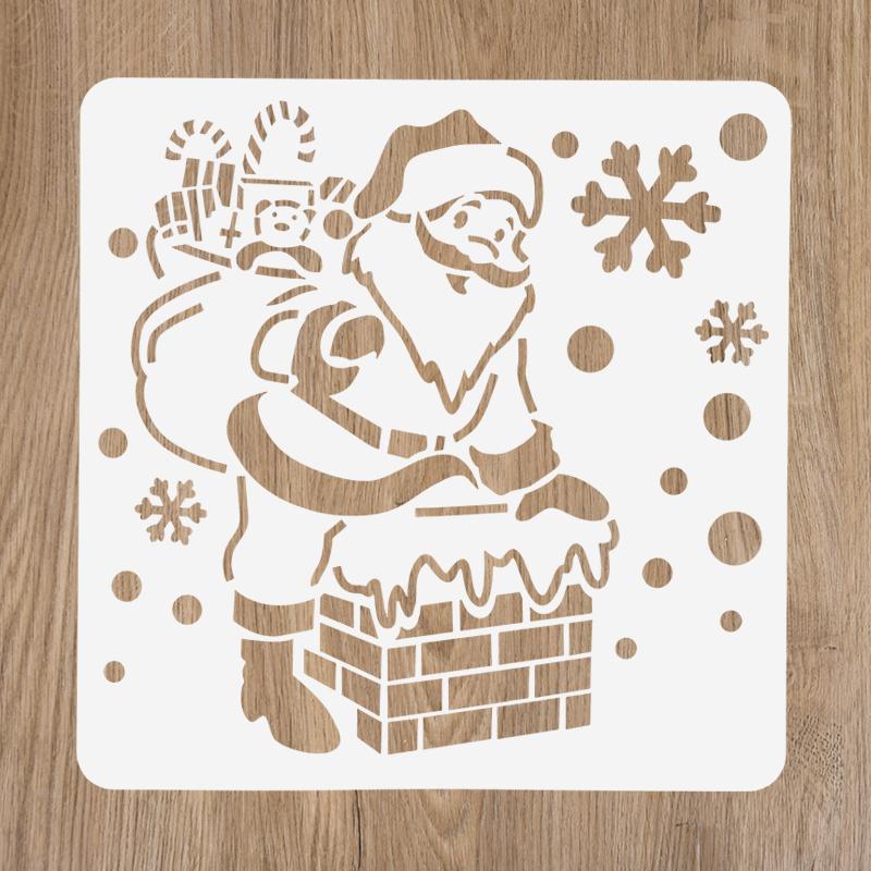 Christmas Painting Stencils Embossing Paper Card Scrapbooking Stamp Album Decoration New Year DIY Wall Window Decor Kids Gifts