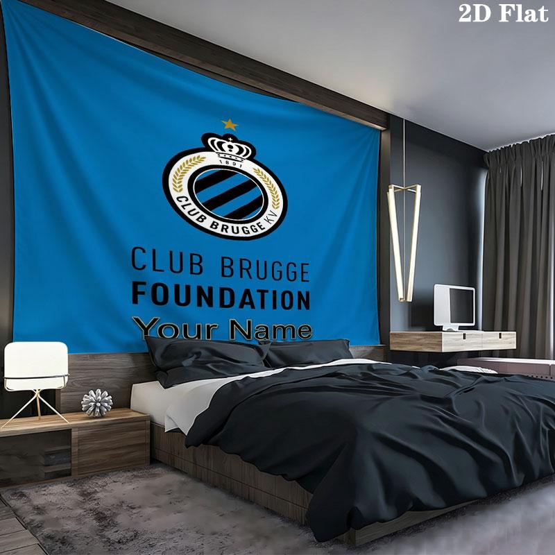 Club Brugge KV Custom Name Wall Tapestry Aesthetic Wall Hanging Printed Fabric Blanket Decorative Tapestries for Bedroom Living Room Home Decor