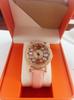 Reloj Giratorio Versátil Tendencia Femenina Personalidad Esfera Grande Moda Gitana Pedrería Reloj de Mujer Correa de Acero Reloj