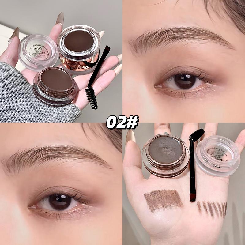 2-in-1 L Brow Pomade & Gel Natural Long-lasting Easy-to-apply Waterproof Eyebrow Cream Create Three-dimensional Eyebrows