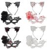 Anna Princess Lace Mask Set With Cat Ear Headband For Halloween And Costumes
