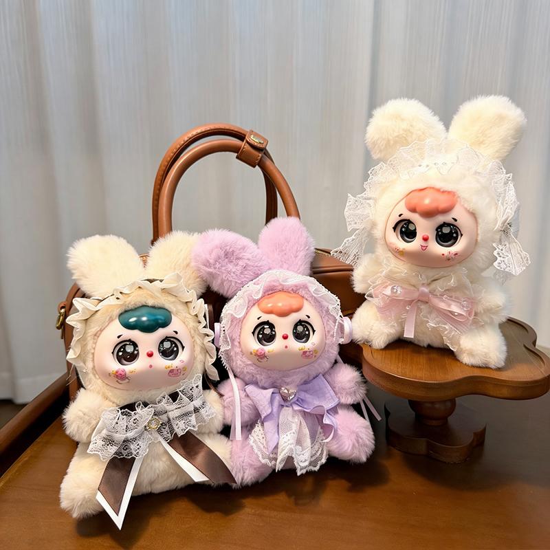 Cute Plush Little Rabbit Treasure Vinyl Doll Pendant Keychain Backpack Hangings Ornaments Gifts