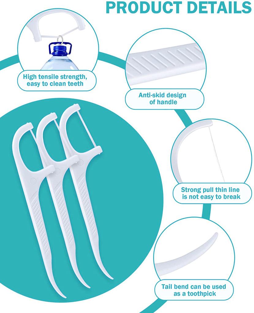 Portable Dental Floss Pick Dispenser Pop-Up Automatic Holder with 88 Count Dental Floss Sticks Storage Box Toothpicks Oral Care