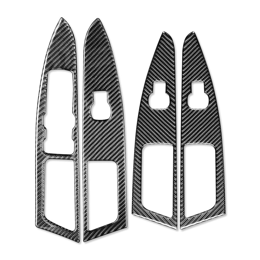 For Ford Mondeo 2018  Window Glass Lift Switch Button Panel Decorative Trim Cover Sticker Car Inner Accessories Carbon