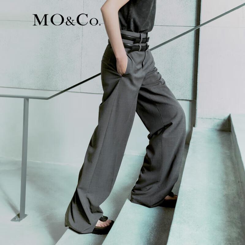 MO&Co. High-Waist Wide-Leg Trousers with Belt