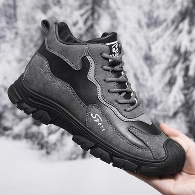 Heren Winter Gevoerde High-Top Katoenen Schoenen: Dikke zool, warm fluweel, antislip casual sportieve schoenen.