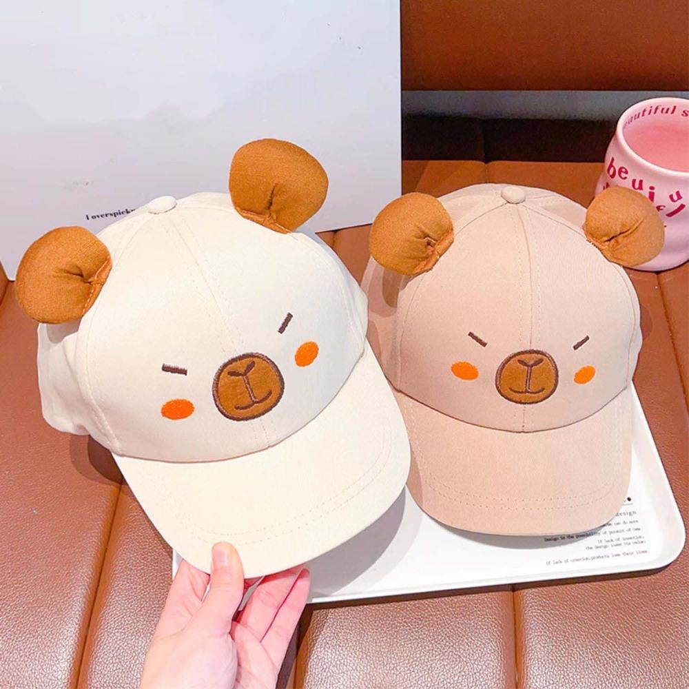 Thin Children Baseball Hat Breathable Baby Sunscreen Hat Capybara Peaked Cap  For Babies Aged 2-5