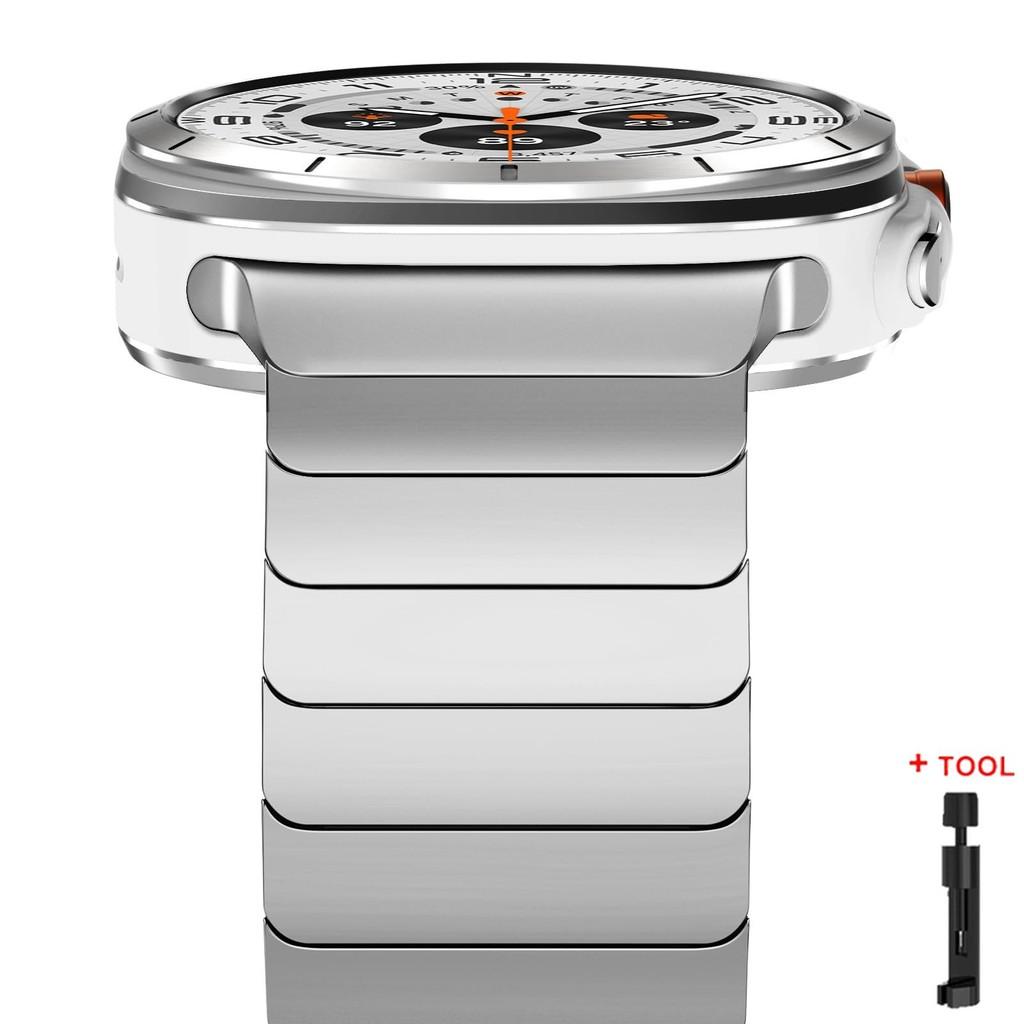 

Роскошный металлический ремешок из титанового сплава без зазоров для Samsung Galaxy Watch 47 мм Ultra 2026 Мужской Женский ремешок для Galaxy Watch Ultra 2026 Galaxy Ultra (2025) серебряный
