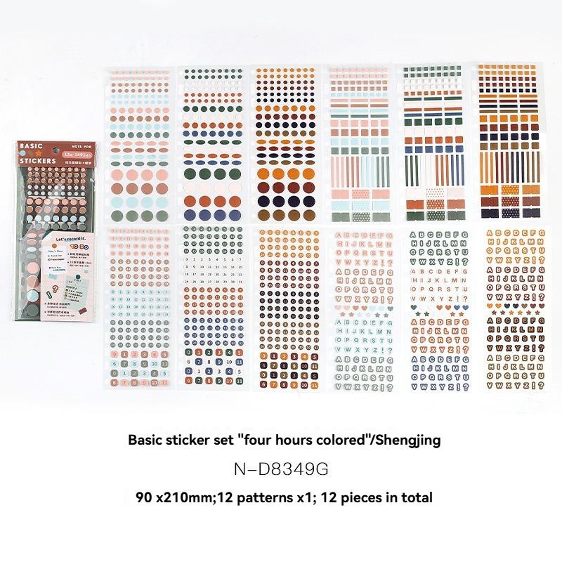 Sticker Set Colored Art Dots Marking Film Cutting Stickers Handheld Decoration DIY Materials