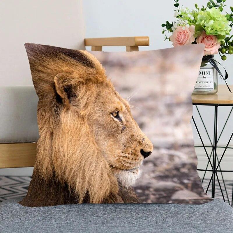 New Arrival Lion Animal Pillowcase Home Decoration  Invisible Zipper