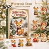 Winter Wonderland Tree Countdown Calendar Christmas Advent Whitetail Deer Decorations 2D Calendar 24-Day with 24